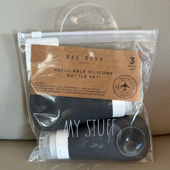 Rae Dunn Other - Rae Dunn MY STUFF. Travel 3-piece Silicone Bottle Set